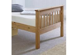 3ft Single Pine Wood Waxed Bed Frame,Bedstead. High Head End, High Foot End Shaker 2